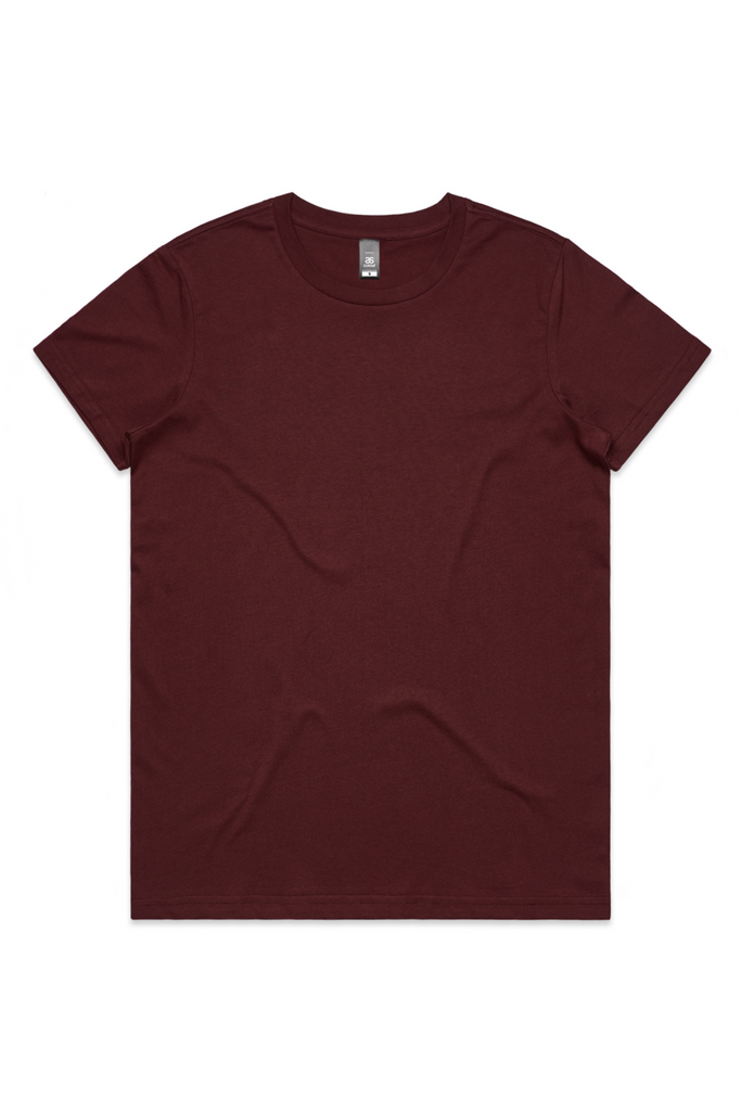 Women's MAPLE TEE- Burgundy - Ace Chef Apparels