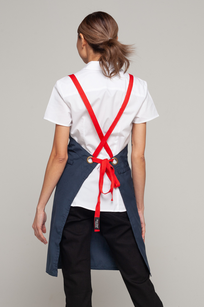 BONDI Bluish grey / Red straps - Ace Chef Apparels