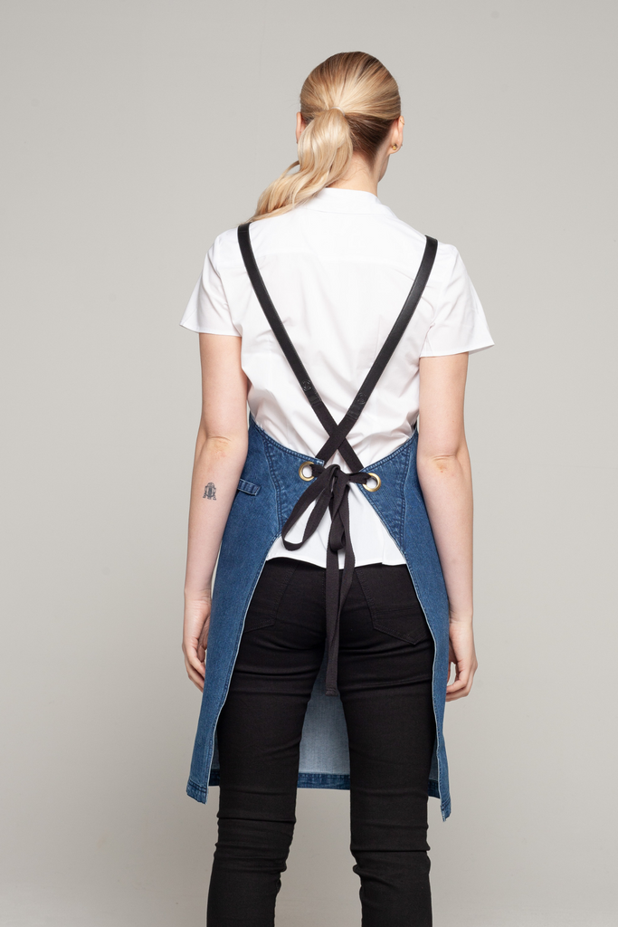 BONDI Denim blue / Black PU - Ace Chef Apparels