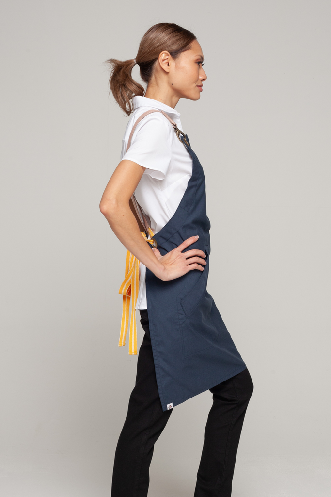 BONDI Bluish grey / Pink leather with yellow dual tone - Ace Chef Apparels