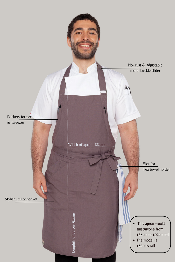 Niche Graphite bib Chef Apron one size - Ace Chef Apparels