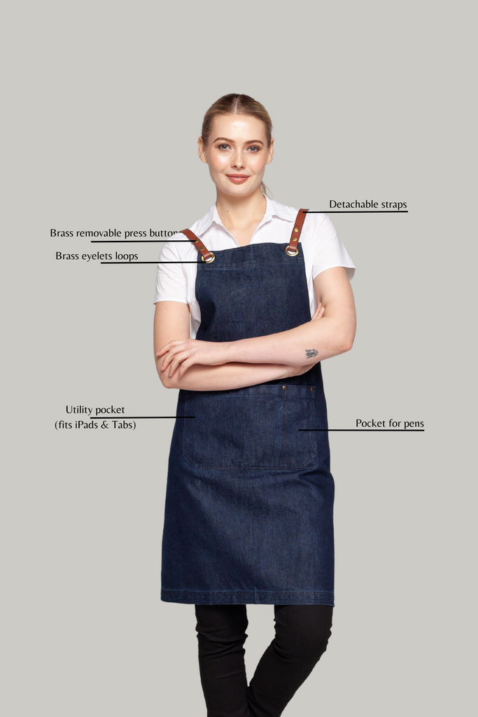 BONDI Denim indigo / Tan PU - Ace Chef Apparels