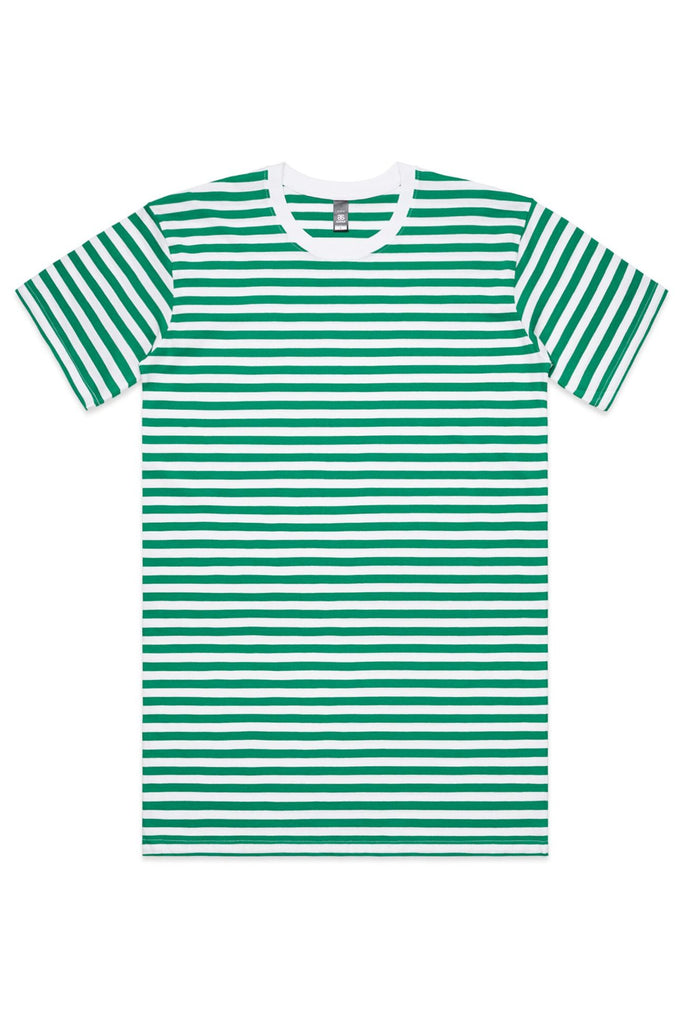 Men's staple stripe tee- White/Green - Ace Chef Apparels