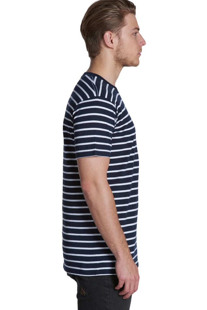 Men's staple stripe tee- Navy/White - Ace Chef Apparels